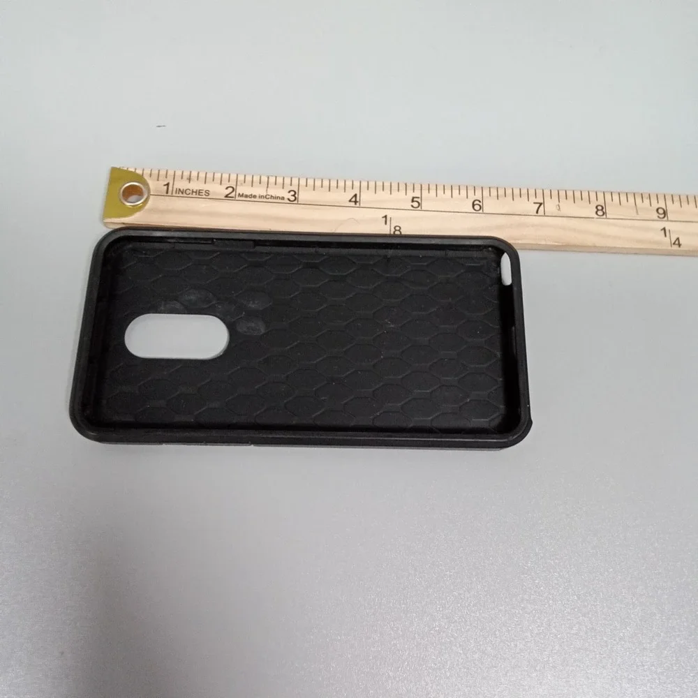 Black Rugged Smartphone‎ Case Honeycomb Shockproof Matte Protective Cover 6x3in